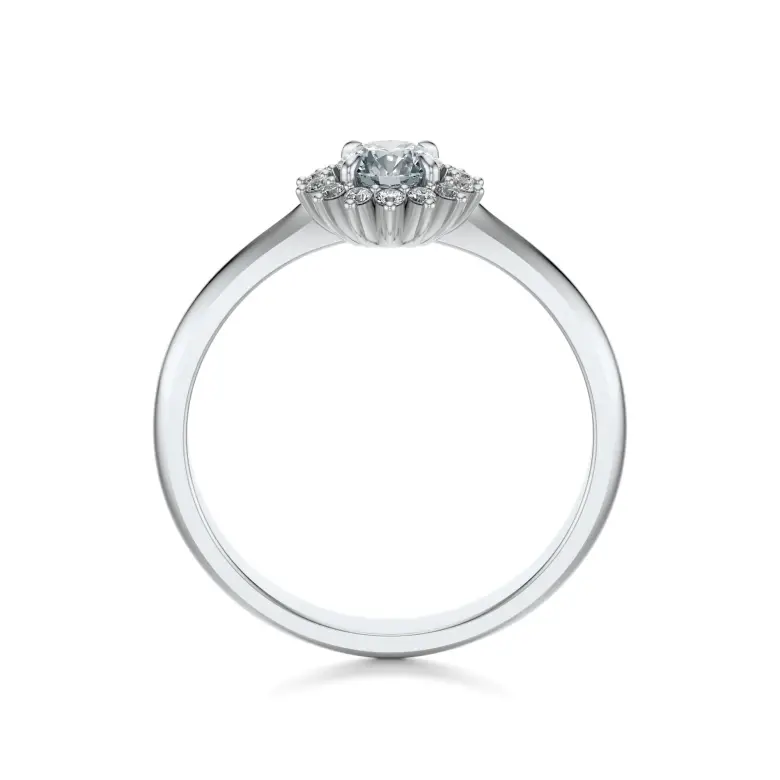 Pierścionek z białego złota z diamentami